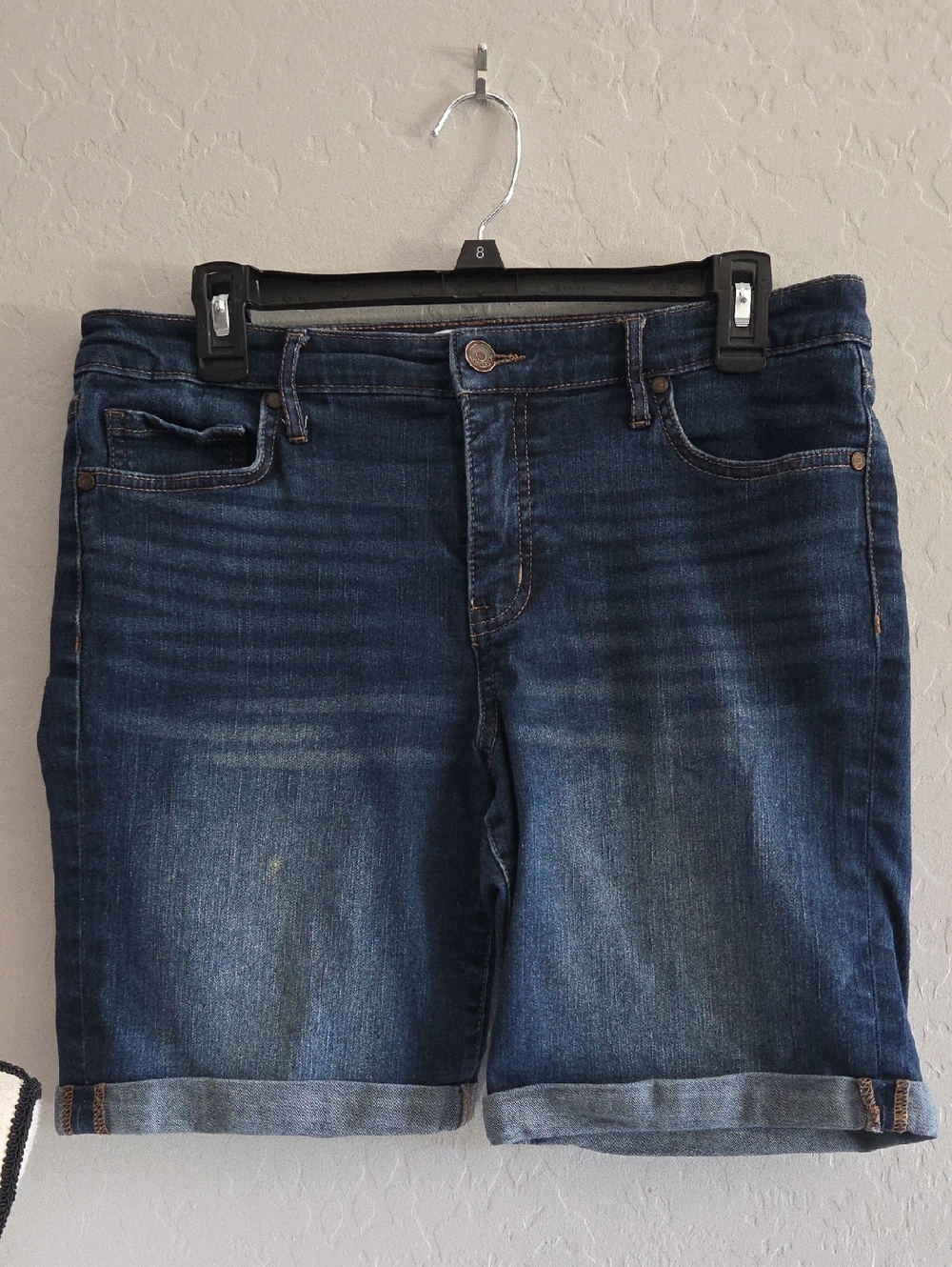 Code Bleu Vintage Indigo Blue Women’s Denim Bermuda Shorts Size 8 EUC One Owner